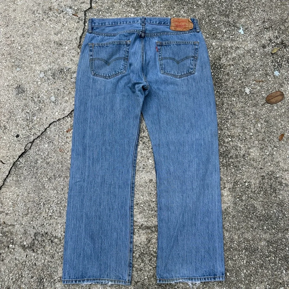 Vtg 90s Levis 501 Original Fit Mens 36x29 Blue Jeans Button Fly Straight Leg